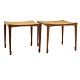 Pair of Bernt Petersen, Denmark, rosewood stools. Nice condition. H: 41cm. Seat: 45x45cm