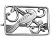Hingelberg sølvLille firkantet broche med fugl fra ca.  1940-1960