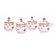 Set of four early Royal Copenhagen red fluted cream cups period 1889-1922. H: 8,5cm