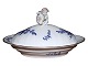 Blue Flower Curved with gold edgeRare lidded bowl with figurine on top