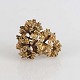 Flora Danica brochePersilleForgyldt sølv4,5 cm