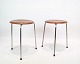 Sæt Af 2 Dot Skamler - Model 3170 - Teak - Arne Jacobsen - Fritz Hansen - 1950erne