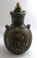 Royal Copenhagen. Stentøj. Vase. Model 2938 med bronze låg. Bode Willumsen. Højde 25 cm. (1 sortering)