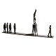 Keld Moseholm skulptur. Keld Moseholm, 1936-2023, unika skulptur i bronze, "Gymnastik". H: 33cm. L: 71cm. B: 8cm