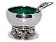 Georg Jensen Magnolia sølvSaltkar med grøn emalje og saltske