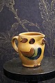 "Lillerod" owl jug in glazed earthenware in fine oak yellow / brown / blue glaze...