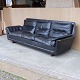 Sofa i sort læder4 pers255 cm