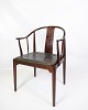 Kinastolen - Model FH 4283 - Mørkt Træ - Sort Læder - Hans J. Wegner - Fritz Hansen - 1950erne