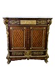 Antik Fransk Skænk - Intarsia - Bronze - Marmor