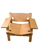 Den Spanske stol - model BM2226 - egetræ & patineret vegetal naturlæder - designet af Børge Mogensen i 1958