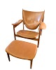 Høvdingestol af Finn Juhl - Valnød - Cognac Læder - Model FJ 4900 - Designet i 1949