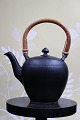 Royal Copenhagen Black Fluted teapot with bamboo handle. RC# 140...