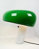 Flos Snoopy Bordlampe - Fod Af Hvid Marmor & Grøn Top Skærm - Achille & Pier G. Castiglioni - Flos