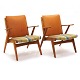 Pair of rare lounge chairs, oak, by Arne Wahl-Iversen 1954 manufactured by Hans Hansen & Son, Odense
