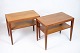 Sæt af 2 Sideborde Med Hylde - Teak - Severin Hansen - Haslev Møbelfabrik - 1960erne