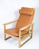 Slædestolen - Model BM2254 - Lys Eg & Cognac Elegance Læder - Børge Mogensen - Fredericia Stolefabrik