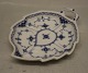 547-1 Accent dish with handle, leaf shaped 18.5 cm Blue Fluted Danish Porcelain half lace