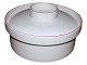 Red LineLarge round lidded bowl 23 cm.