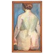 Henry Heerup painting.Henry Heerup, 1907-93, oil on canvas.Study of a standing female model.Signed Heerup.Exhibited at Kunstforeningen, Copenhagen, 1987. Probably from the 1930s.Visible size: 109x59cm. With frame: 118x68cm