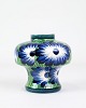 Vase - Model 131/296 - Fajance - Dekoreret Med Blomster - Håndmalet - Aluminia