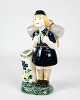Sjælden Børnehjælpsfigur - Blå Pigespejder - Fajance - Herluf Jensenius - Aluminia - 1960erne