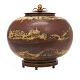Large sung glazed stoneware lidded vase by Carl Halier for Royal Copenhagen circa 1941. Signed. H: 27cm. D: 29cm