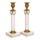 Pair of Gustavian marble candles ticks with fire gilt mountings. Sweden circa 1780-1800. H: 23cm