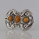 Sølvbroche med rav og månesten9 cm