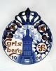 Bryggeriplatte Carlsberg 1908 - Fajance - Dekoreret Med Elefantporten - Aluminia