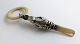 English sterling silver rattle (925). Imagining a rabbit. Produced Chester 1956. Total length 16.5 cm.