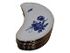 Blue Flower Curved with gold edgeMoon shaped plate 21.1 cm.