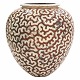 Large Per Weiss, Denmark, stoneware glazed vase with organic patterns. Signed. H: 63cm. D: 63cm