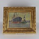Henning Elimar maleri/skib og båd41,5 cm