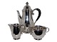 Georg Jensen silverRare coffeepot, creamer and sugar bowl with grapes from 1933-1944