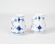 Sæt Af 2 Sennepskrukker Uden Låg - Nr. 52C - Porcelæn - Musselmalet Riflet - Bing & Grøndahl