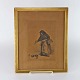 Carl Bloch raderingKvinde med fugle31,5 cm