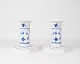 Sæt Af 2 Høje Lysestager - Nr. 1/303 - Porcelæn - Musselmalet Riflet - Royal Copenhagen