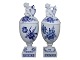 Blue Flower CurvedLidded jar with putti figurine