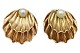 Herman Siersbøl 14 carat goldClam ear clips with small pearl from 1970