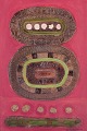 Leopold Falkowski (1913-1994). Polsk kunstner.Olie på plade.Abstrakt komposition.