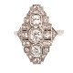 Art Deco Platinum ring with 25 diamonds of circa 1,15ct. Ringsize 53