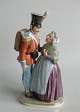 Royal Copenhagen figurine 1112 RC Soldier and witch Chr. T 1909 8"