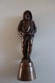 Antik figur, måske fisker, med sydvest i messingH: ca. 10cmTung