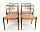 Sæt Af 4 Spisebordsstole - Model 79 - Palisander & Planflet - Niels Otto Møller - JL Møllers Møbelfabrik - 1960erne