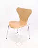 Syver Stol - Spisestuestol - Model 3107 - Cream Farvet Elegance Læder - Arne Jacobsen - Fritz Hansen