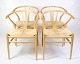 Sæt Af Fire Y-Stole - Model CH24 - Bøg & Papirgarn - Hans J. Wegner - Carl Hansen & Søn