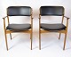 Sæt Af To Armstole - Model OD50 - Palisander & Sort Læder - Erik Buch - O.D Møbler - 1950erne