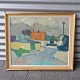 Arnold W. Pedersen maleriLandsby huse67,5 cm