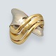 Bred ring i 14 kt. guld og hvidguld