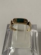 Gold ring with Malachite and diamonds 14 caratRing size 51